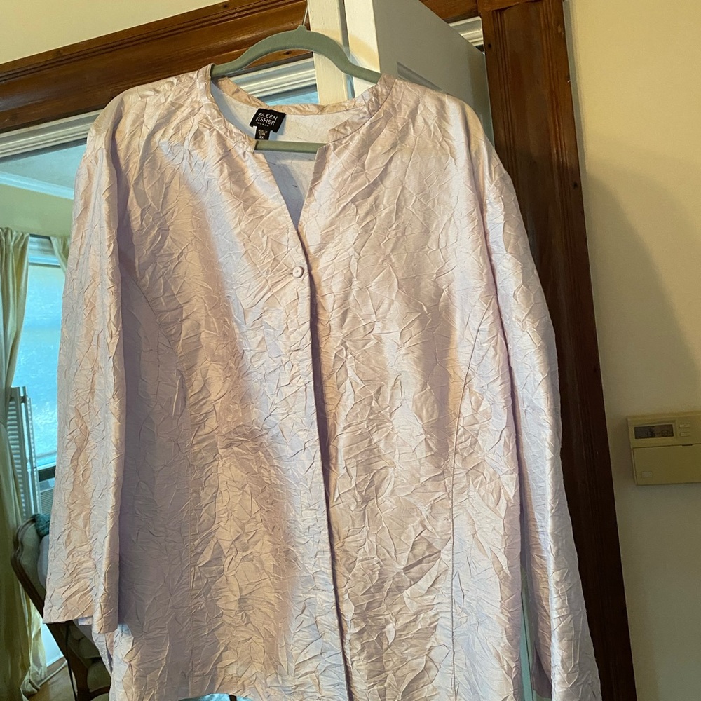 Eileen Fisher 3X silk crinkle jacket
